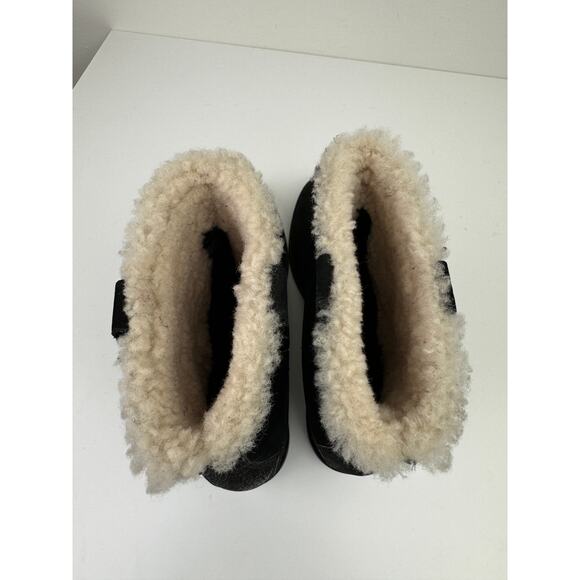 COLE HAAN Zillie Black Suede Leather Shearling Lined Pull On Wedge Booties 6.5 - Picture 6 of 9